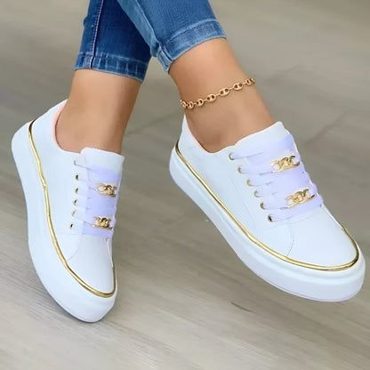 Alexya Stylish Orthopedic Women’s Sneakers with Golden Accents and Shock-Absorbing Support