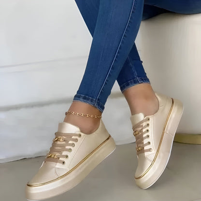 Alexya Stylish Orthopedic Women’s Sneakers with Golden Accents and Shock-Absorbing Support