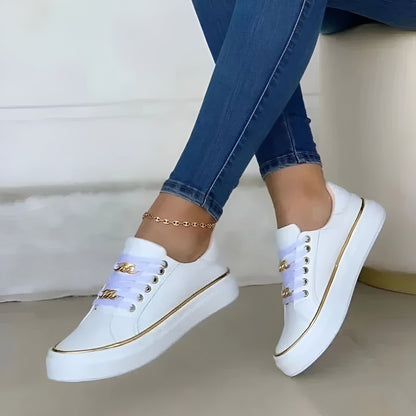 Alexya Stylish Orthopedic Women’s Sneakers with Golden Accents and Shock-Absorbing Support
