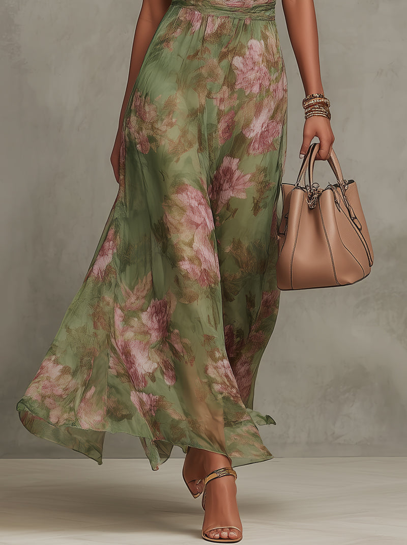 Aurelia | Women's Floral Halter Neck Maxi Dress