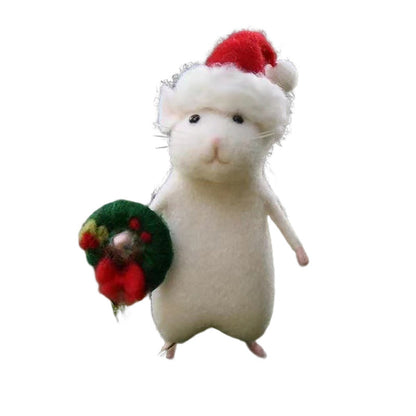Handcrafted Felt Pumpkin Mouse Ornament for Halloween Seasonal Home and Festive Decor
