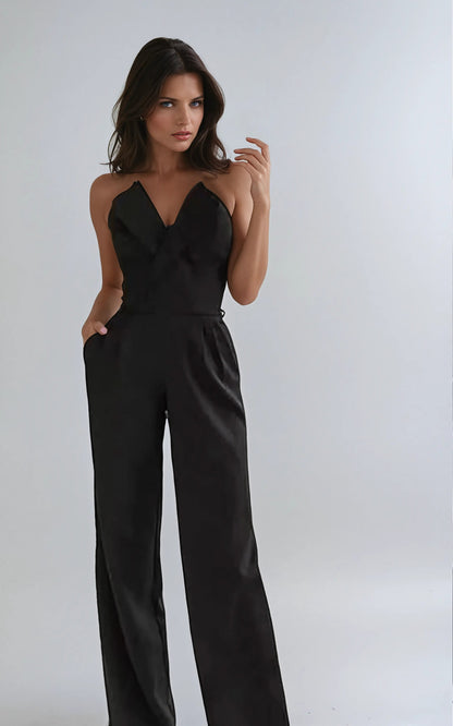 Combinaison bustier plissée à jambes larges