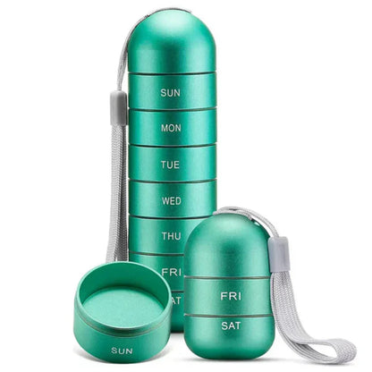 Davy | 7-Day Weekly Pill Organizer with Waterproof Aluminum Case