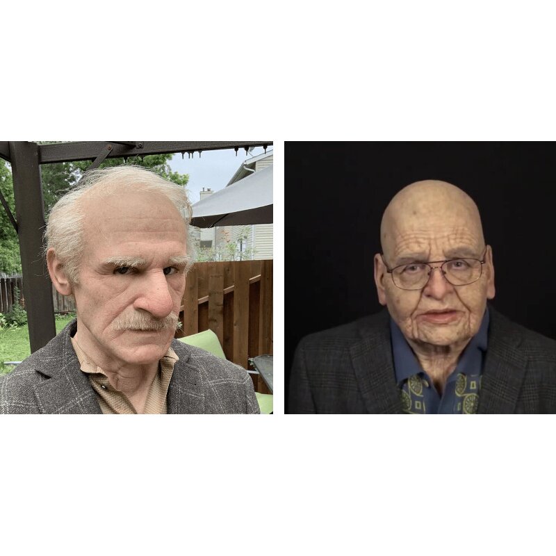 Davy | Realistic Old Man Halloween Mask for Adults in Latex