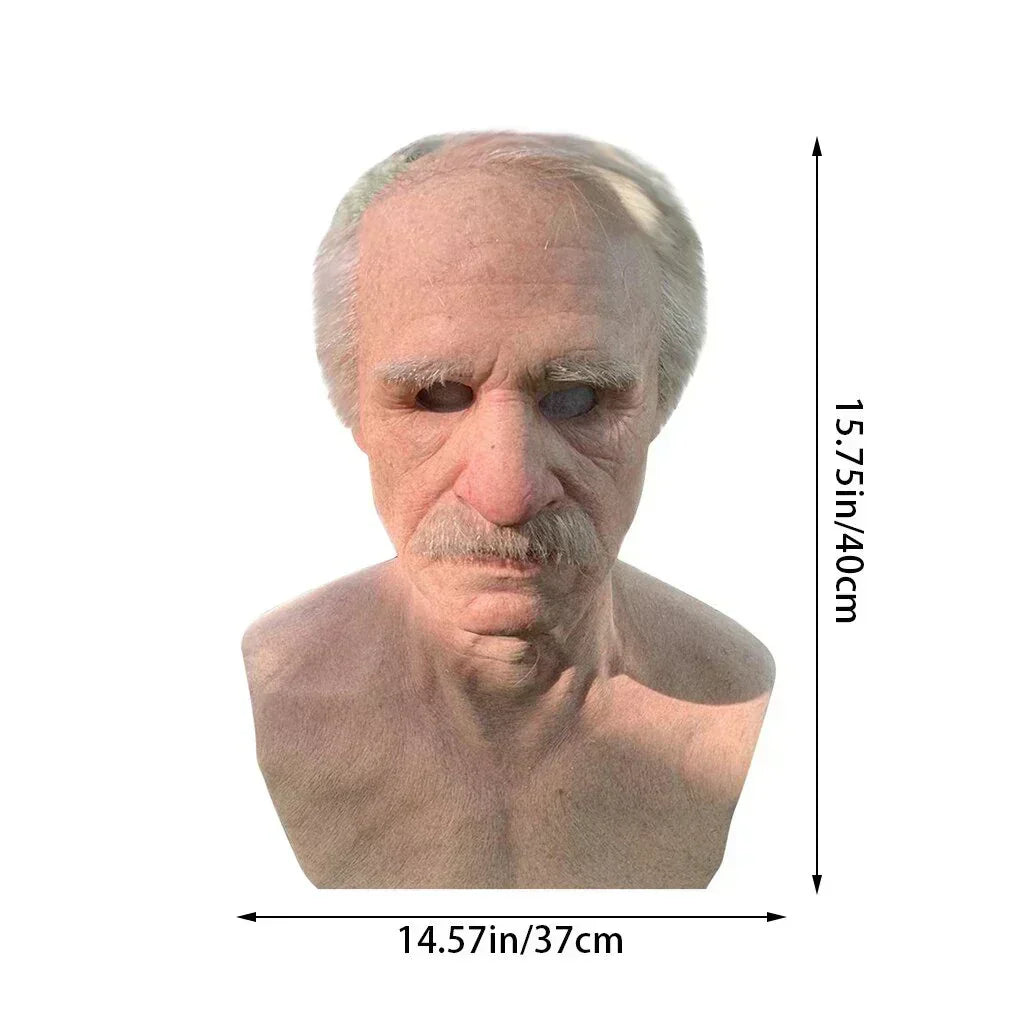 Davy | Realistic Old Man Halloween Mask for Adults in Latex