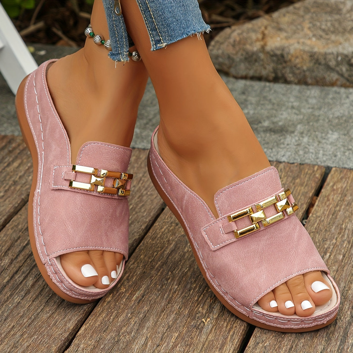 Romie | Women's Cozy Slip-On Wedge Sandals