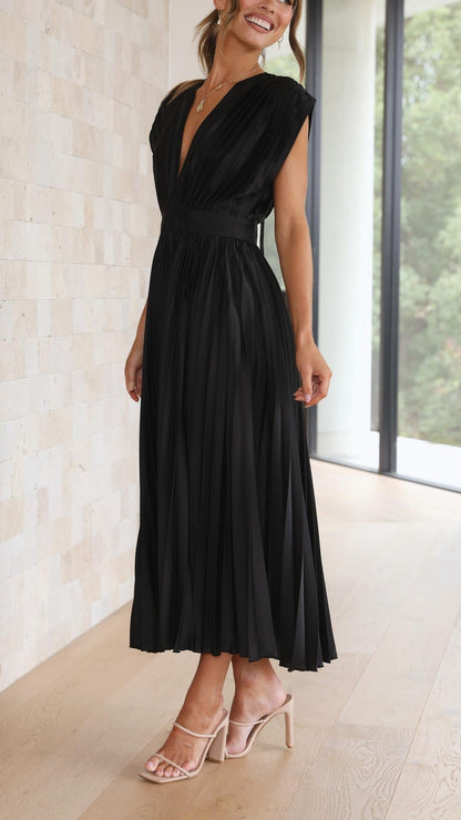 Doris | Women's V-Neck Fit & Flare Midi Dress