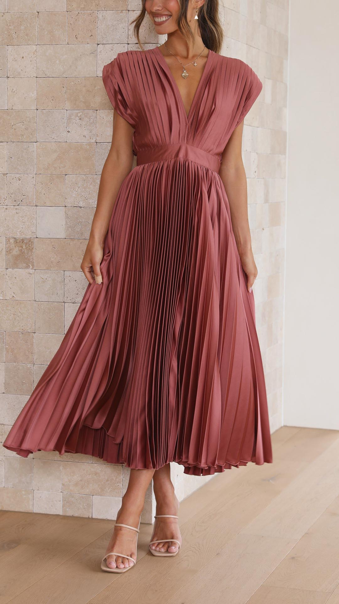 Doris | Women's V-Neck Fit & Flare Midi Dress