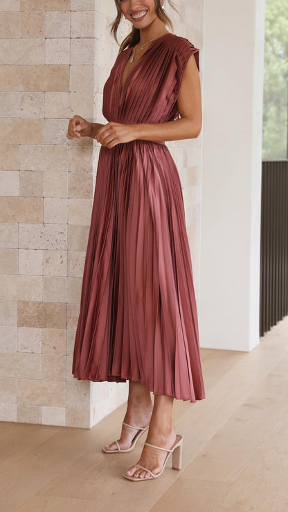 Doris | Women's V-Neck Fit & Flare Midi Dress