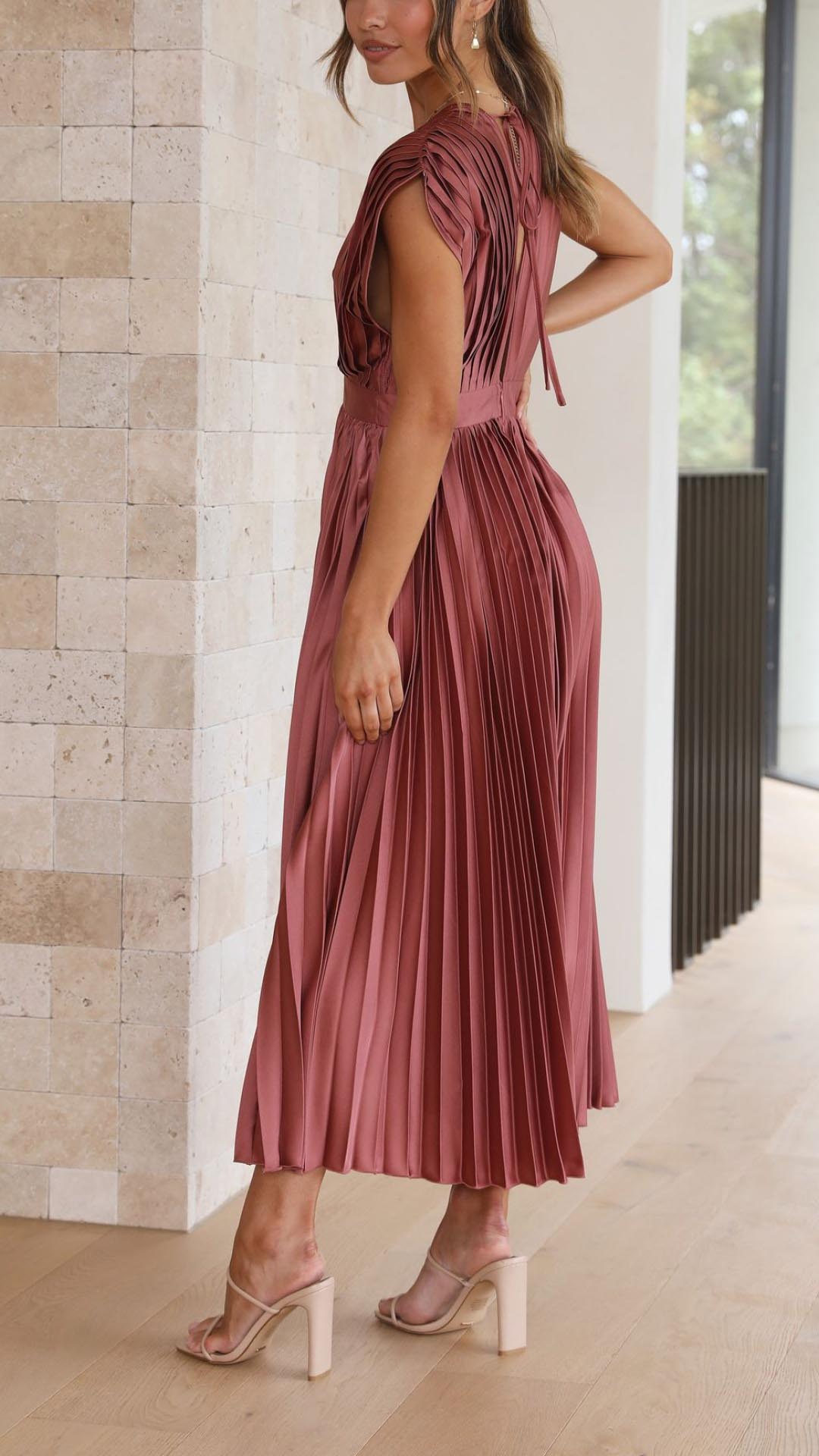 Doris | Women's V-Neck Fit & Flare Midi Dress