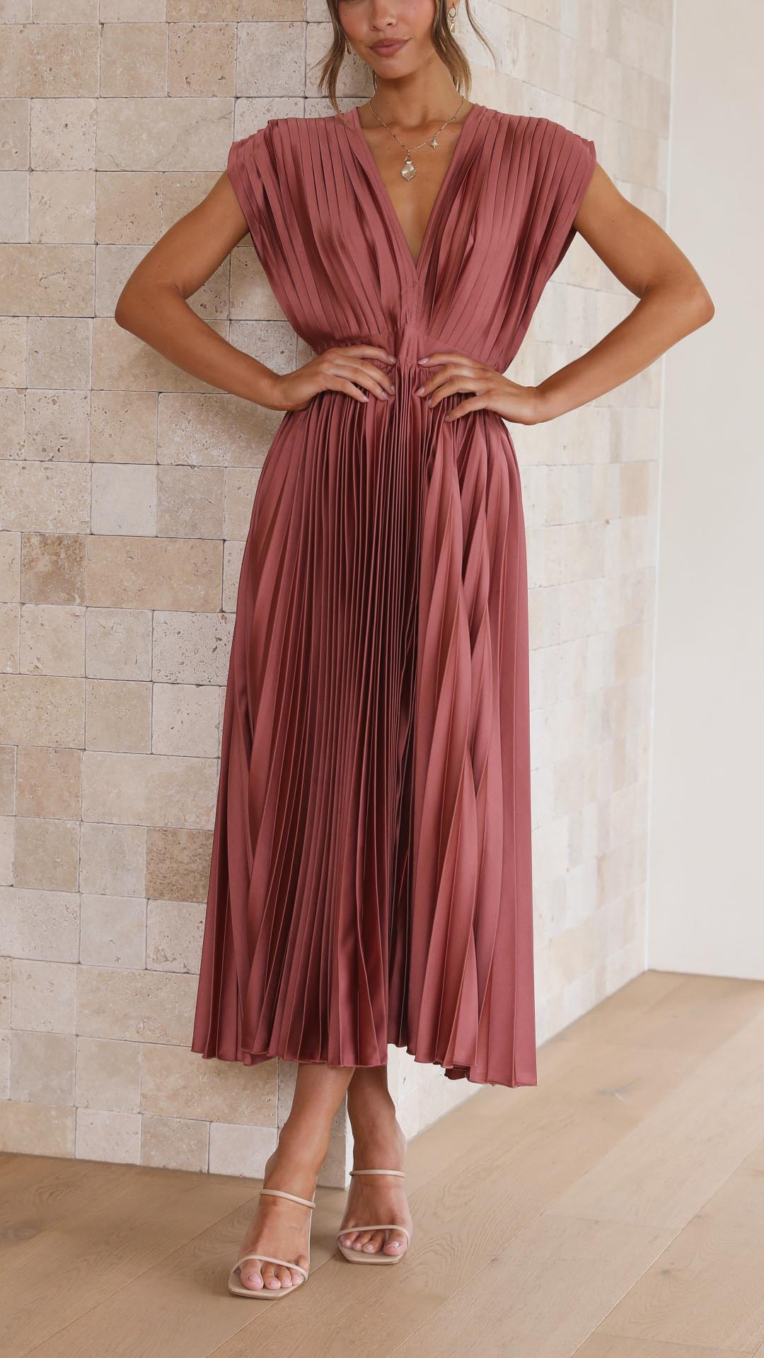 Doris | Women's V-Neck Fit & Flare Midi Dress