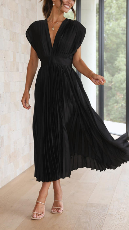 Doris | Women's V-Neck Fit & Flare Midi Dress
