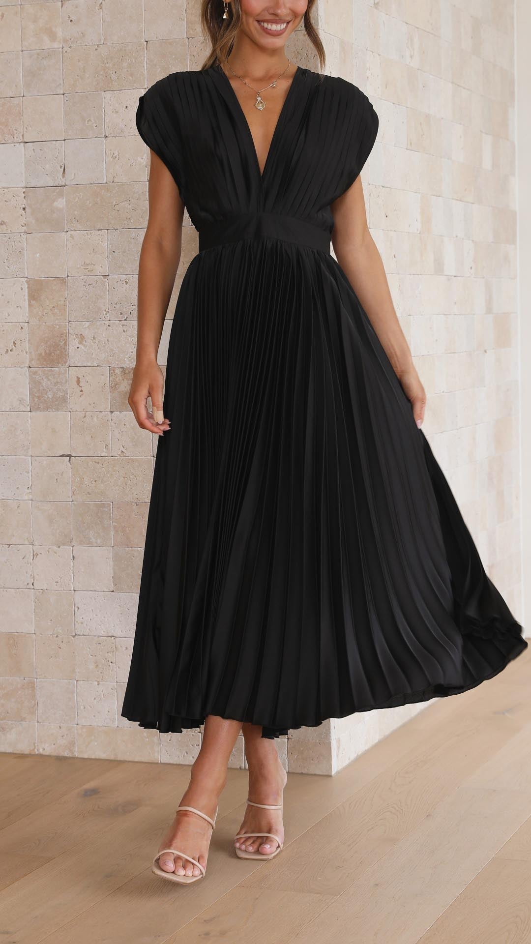 Doris | Women's V-Neck Fit & Flare Midi Dress