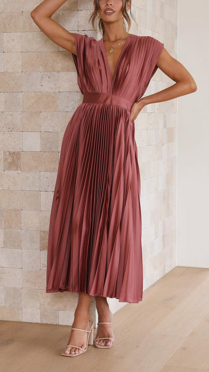 Doris | Women's V-Neck Fit & Flare Midi Dress