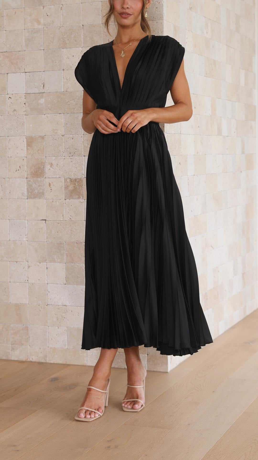 Doris | Women's V-Neck Fit & Flare Midi Dress