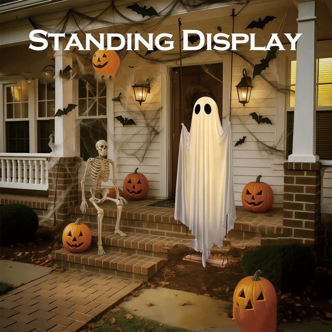 Halloween Illuminated Swinging Ghost Porch Decoration with Remote Control for Outdoor Display