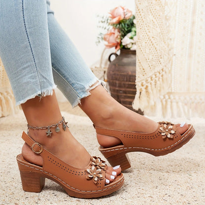 Hailey Block Heels with Cushioned Support – Stylish Comfortable Footwear