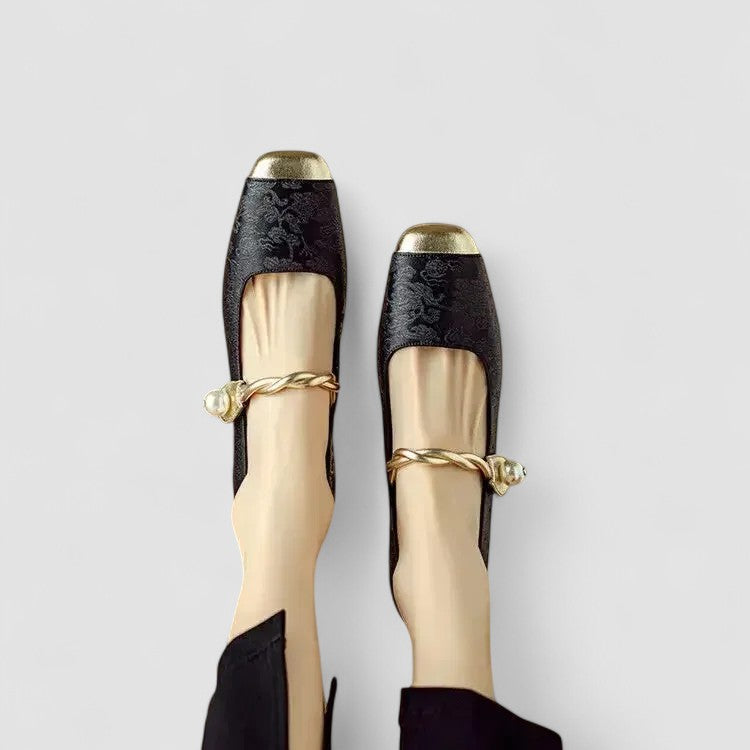 Chrystahh Orthopedic Mary Jane Shoes with Low Block Heel and Elegant Strap