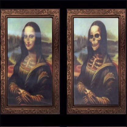 3D Ghost Face Changing Picture Frame Halloween Wall Art for Haunted Home Decor and Party Ambiance