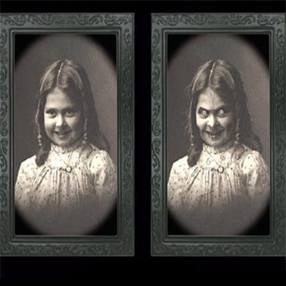 3D Ghost Face Changing Picture Frame Halloween Wall Art for Haunted Home Decor and Party Ambiance