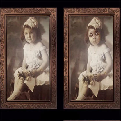 3D Ghost Face Changing Picture Frame Halloween Wall Art for Haunted Home Decor and Party Ambiance