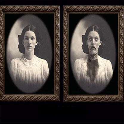 3D Ghost Face Changing Picture Frame Halloween Wall Art for Haunted Home Decor and Party Ambiance