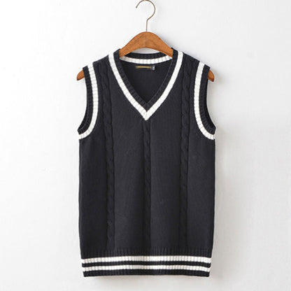 V-Neck Knit Vest for Layering and Warmth