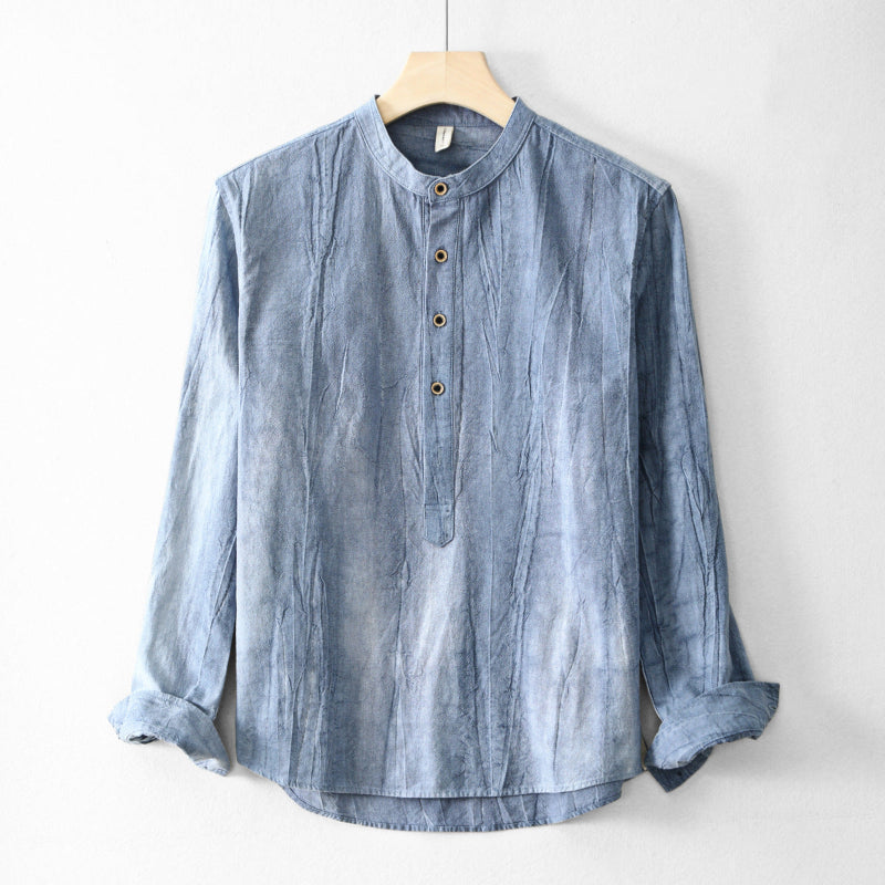 Breathable Lightweight Linen Henley Shirt with Relaxed Fit and Comfort