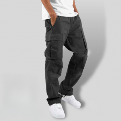 Men's Cotton Twill Cargo Trousers Relaxed Fit Utility Style – Mateo