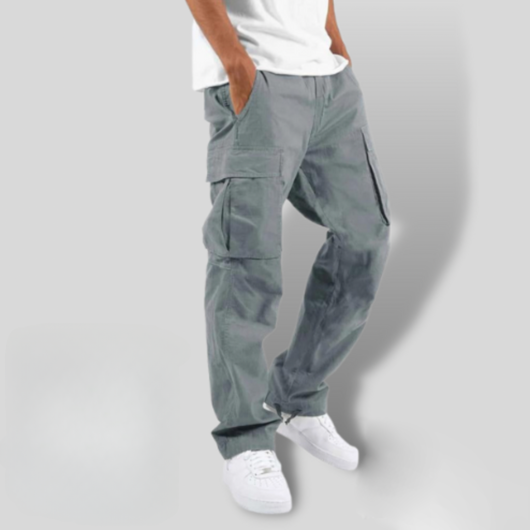 Men's Cotton Twill Cargo Trousers Relaxed Fit Utility Style – Mateo