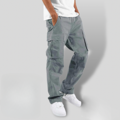 Men's Cotton Twill Cargo Trousers Relaxed Fit Utility Style – Mateo