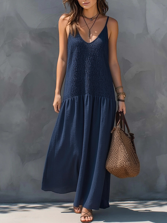 Boho chic patchwork bomuld-linned maxi-kjole