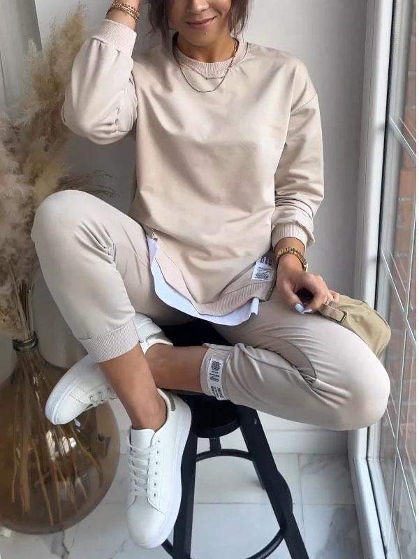 Donna Comfortable Loungewear Set with Sweatshirt and Pants