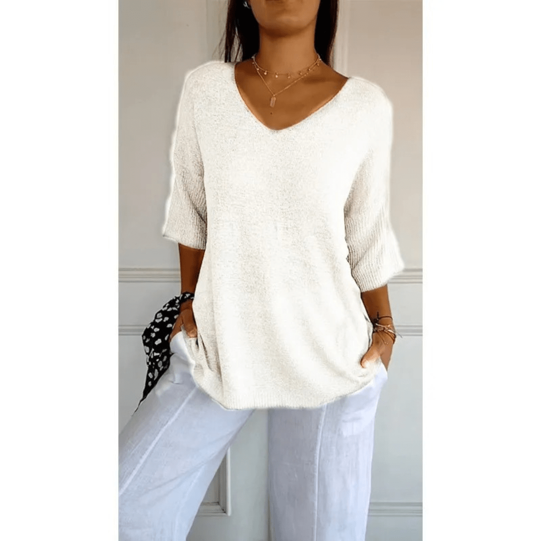 Libby | Women's V-Neck Relaxed Fit Tunic Top