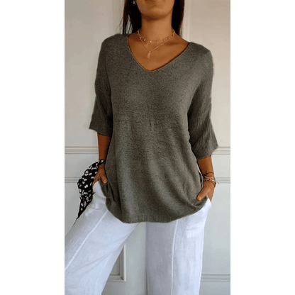 Libby | Women's V-Neck Relaxed Fit Tunic Top