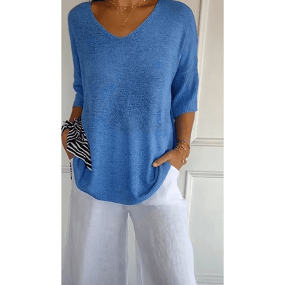 Libby | Women's V-Neck Relaxed Fit Tunic Top