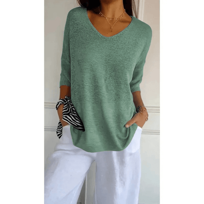 Libby | Women's V-Neck Relaxed Fit Tunic Top