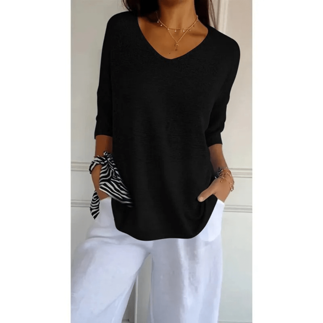 Libby | Women's V-Neck Relaxed Fit Tunic Top