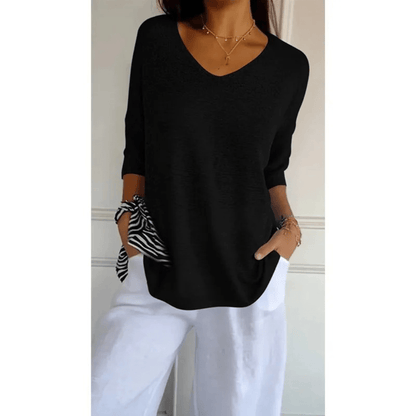 Libby | Women's V-Neck Relaxed Fit Tunic Top