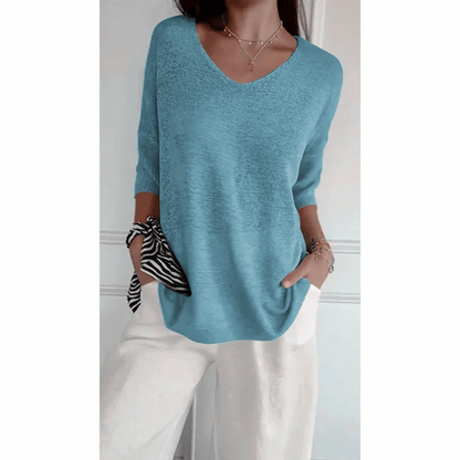 Libby | Women's V-Neck Relaxed Fit Tunic Top