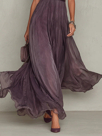 Scarlett | Maxi Dress Short Sleeve Keyhole Neckline Puff Sleeve
