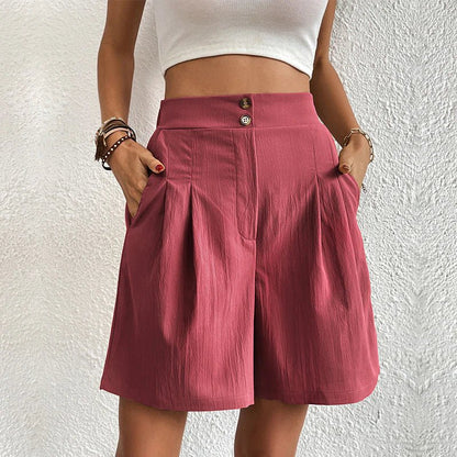 Blair | Women's High Waist Wide Leg Shorts Pleated with Pockets