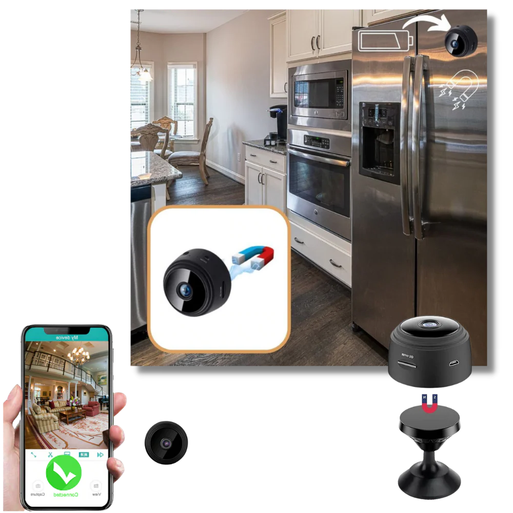Mini WiFi Security Camera | 1080P Indoor Camera with Night Vision & Magnetic Mount