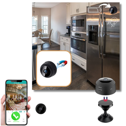 Mini WiFi Security Camera | 1080P Indoor Camera with Night Vision & Magnetic Mount
