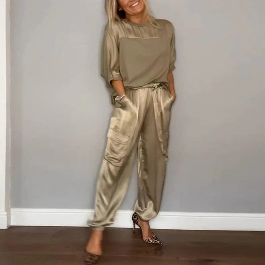 Charlotte | Plus Size Todelt Sæt Cargo Bukser Snor Utility