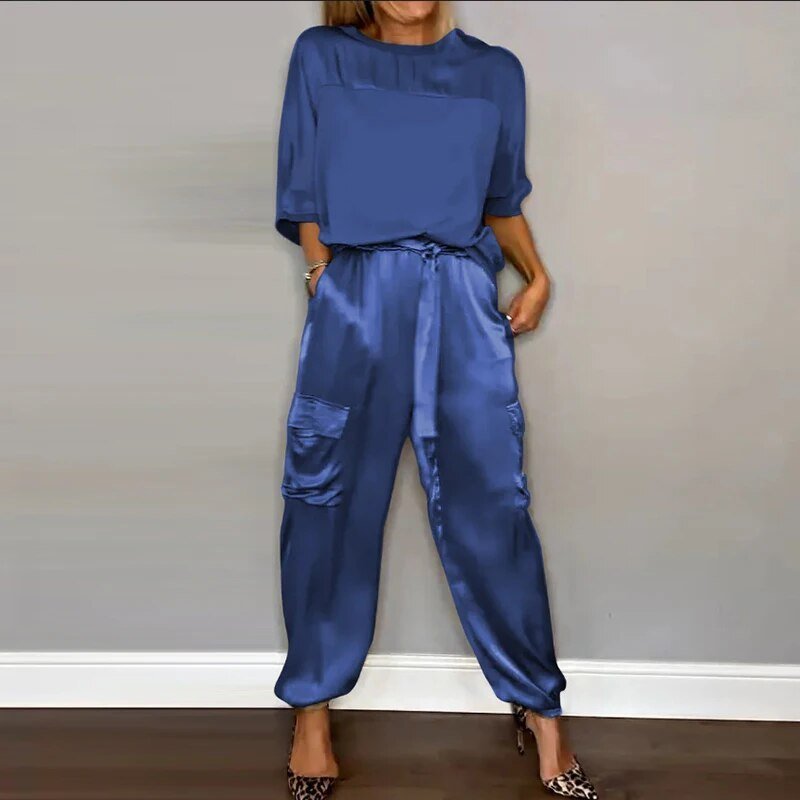 Charlotte | Ensemble deux pièces grande taille avec pantalon cargo à cordon de serrage utilitaire