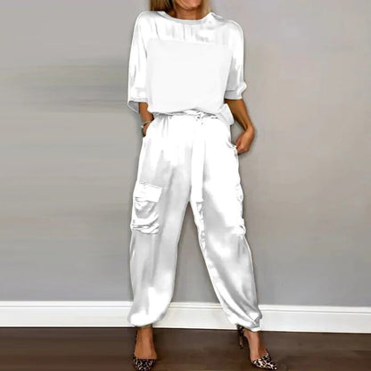 Charlotte | Ensemble deux pièces grande taille avec pantalon cargo à cordon de serrage utilitaire