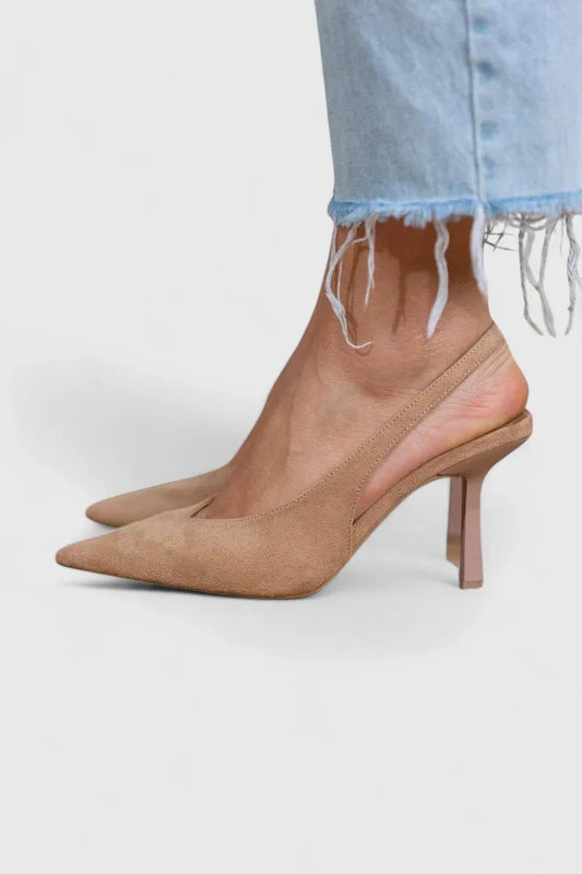 Ysabelinne | Women Heels Comfortable Elegant Slingback Shoes - Stylish Nude