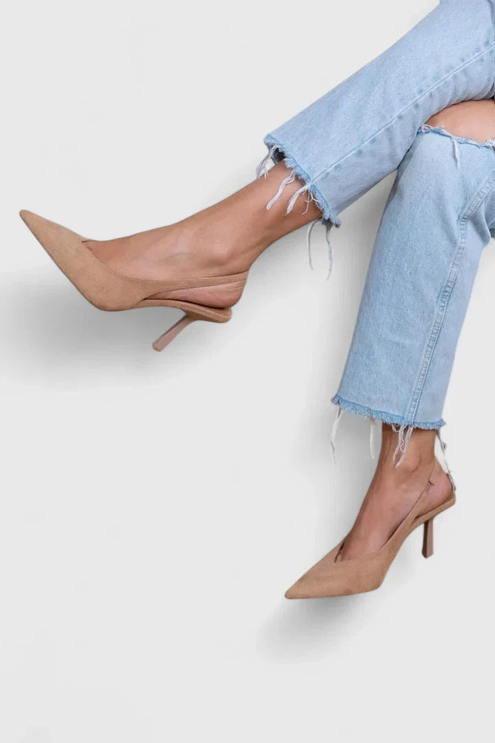 Ysabelinne | Women Heels Comfortable Elegant Slingback Shoes - Stylish Nude