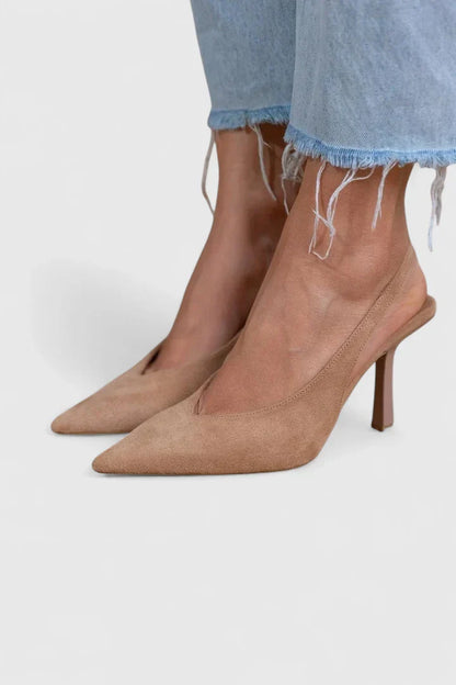 Ysabelinne | Women Heels Comfortable Elegant Slingback Shoes - Stylish Nude